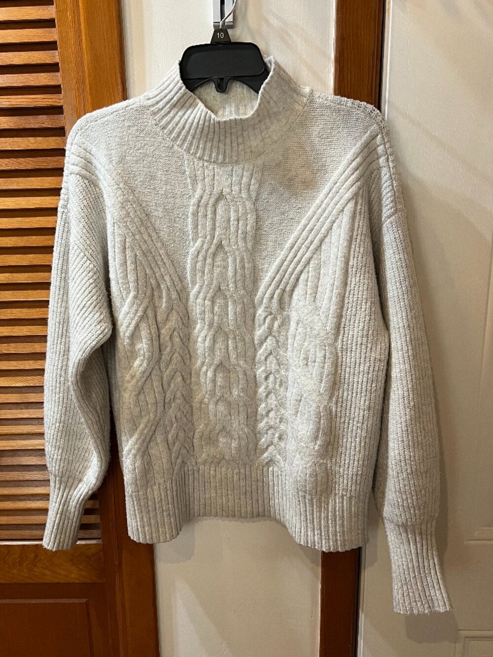 Simply Vera Vera Wang Cream Cable-Knit Mock Neck Sweater — Women's Size L